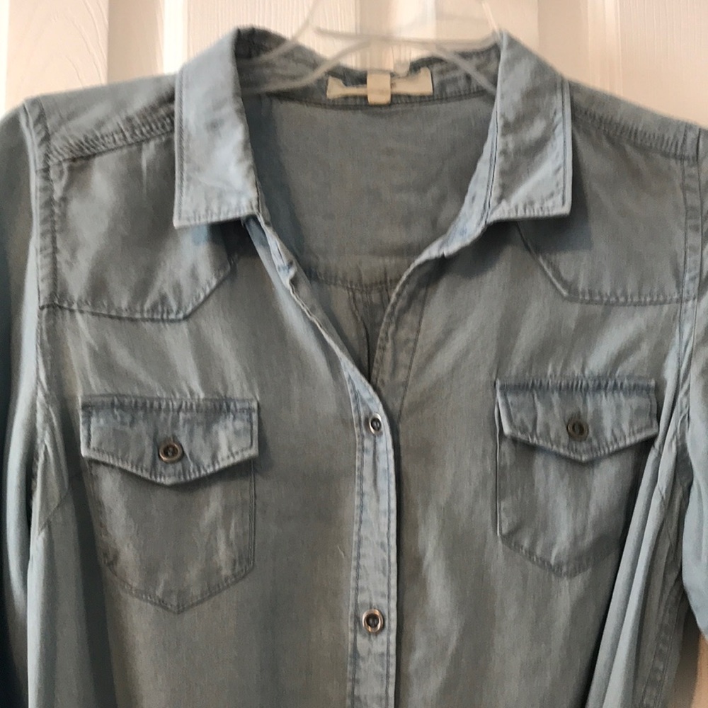 Love Tree Chambray Button Down Dress - image 2